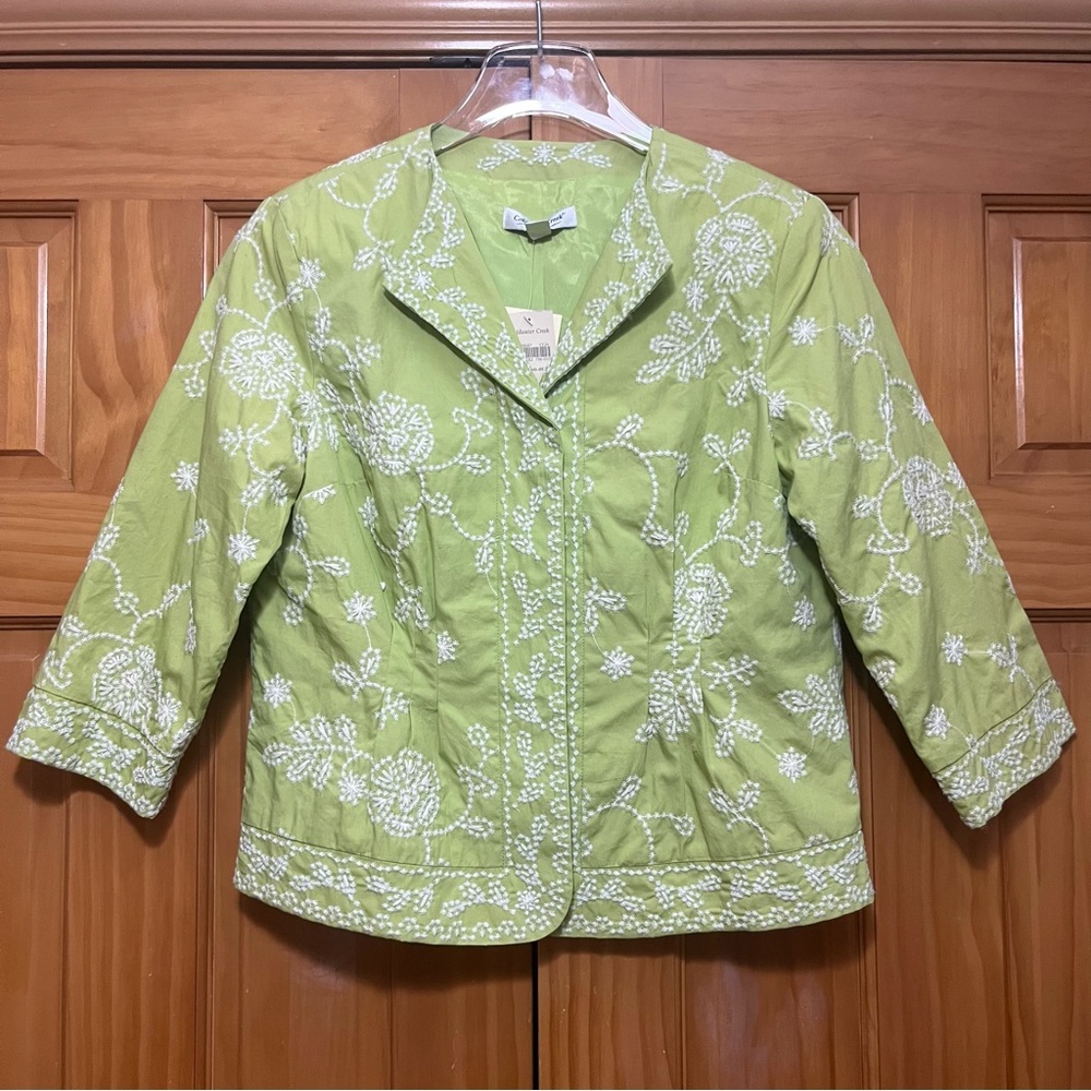 Coldwater Creek Green Floral Jacket